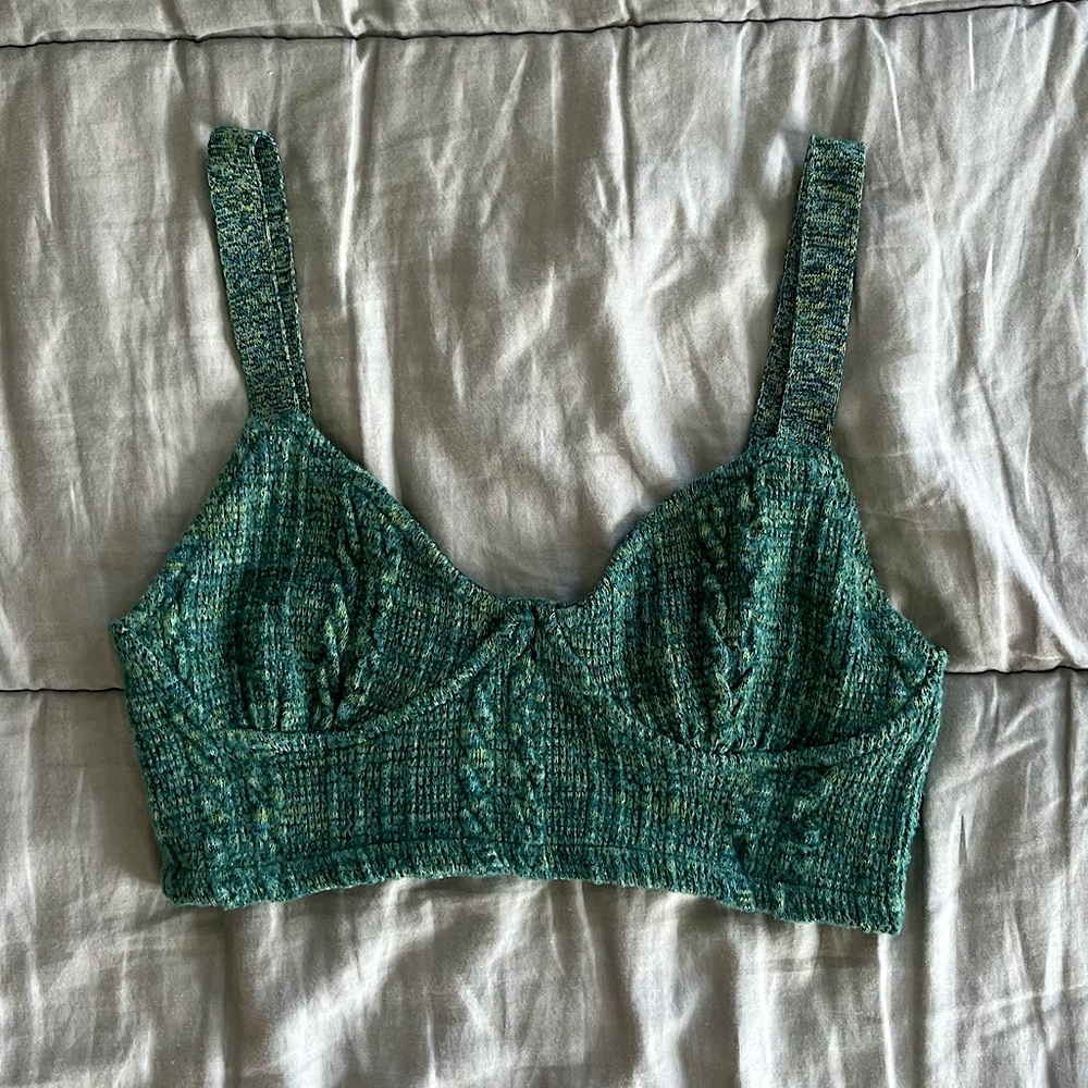 ZARA GREEN KNIT BRALETTE